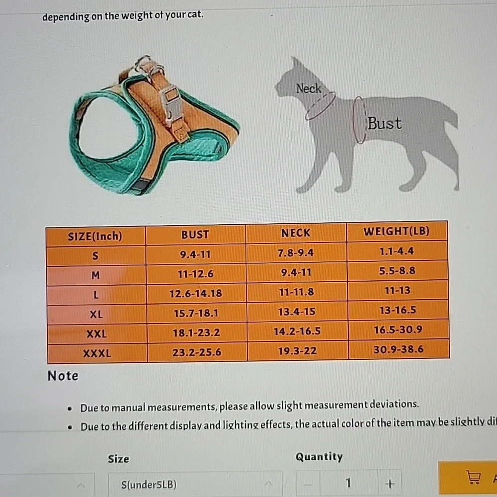 Cute little tiny dog or cat harness with leash, small
